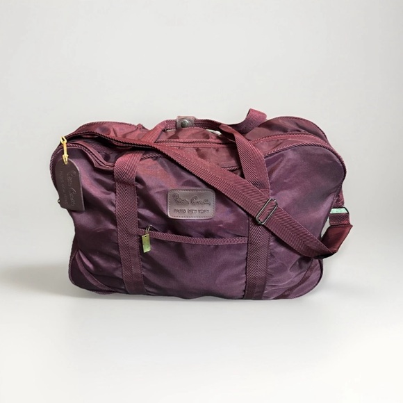 Trendy Pierre Cardin Burgundy Carry-On Travel Weekender Duffle Bag - Picture 1 of 16